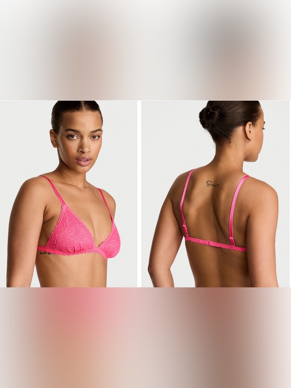 Victoria's Secret Lace Triangle Bralette - Pink